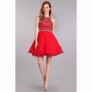 RED Rhinestone Party Dress 1635